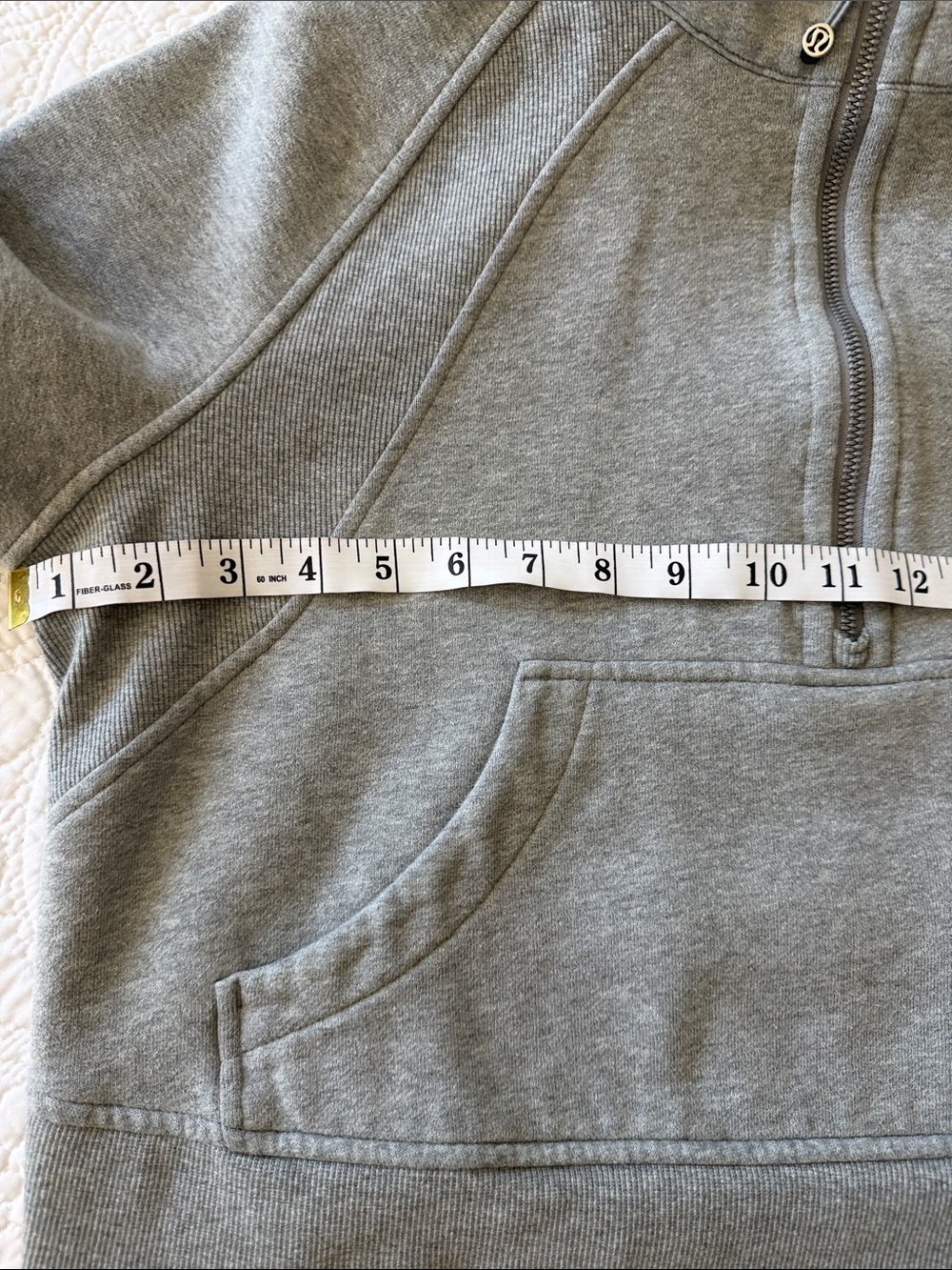 Lululemon Scuba Oversized Half-Zip Hoodie Heathered Core Ultra Light Grey M/L - Picture 3 of 4
